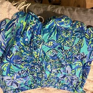 Lilly Pulitzer Blue and Green scalloped shorts